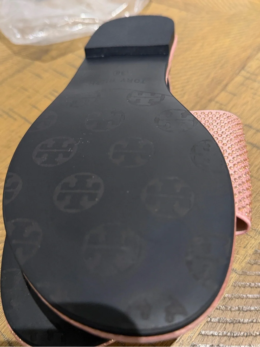 Tory Burch Pink Crystal Slide Sandals